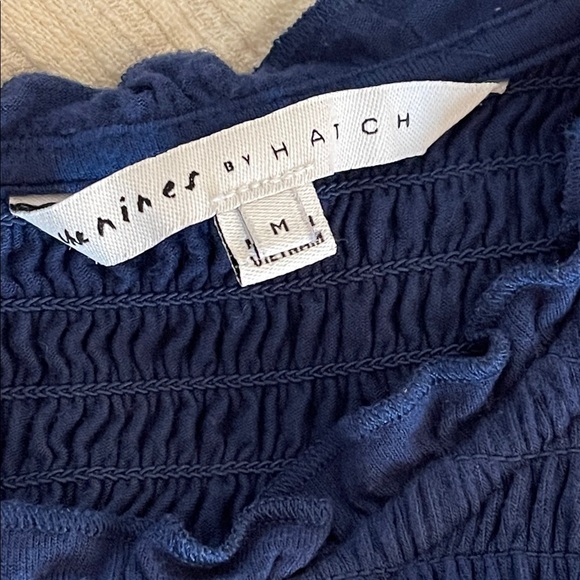 The Nines by Hatch Navy Smocked Midi Dress | Maternity-Friendly | Size M - Picture 5 of 6